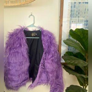 Qiye Furry Lavender Coat